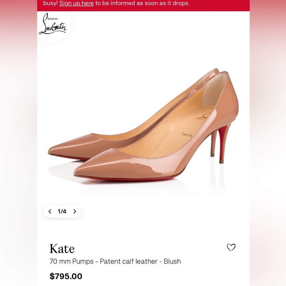 Christian louboutin nude Kates 70 mm pump patent leather authentic